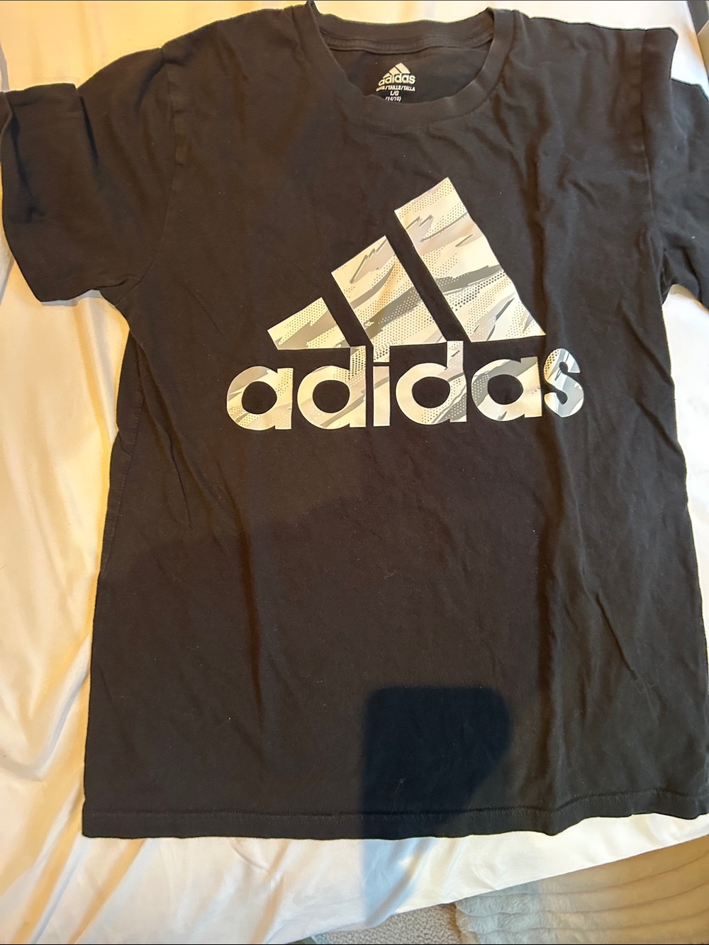 adidas Black Tee with Silver Graphic Logo